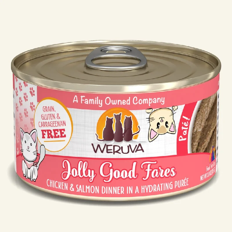    - Cat food for digestive health  Weruva Jolly Good Fares Chicken & Salmon Pate Cat Can