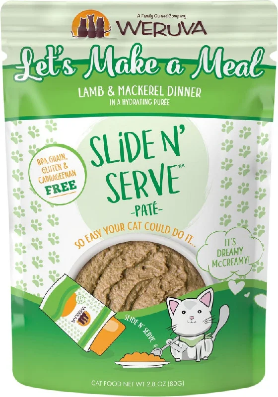    - Recommended online stores for cat food  Weruva Slide N' Serve Grain Free Let's Make a Meal Lamb & Mackerel Dinner Wet Cat Food Pouch