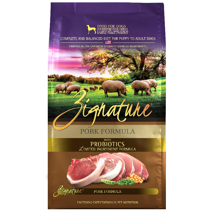 - Natural ingredient dog foodZignature Pork Formula Dry Dog Food, 4lb