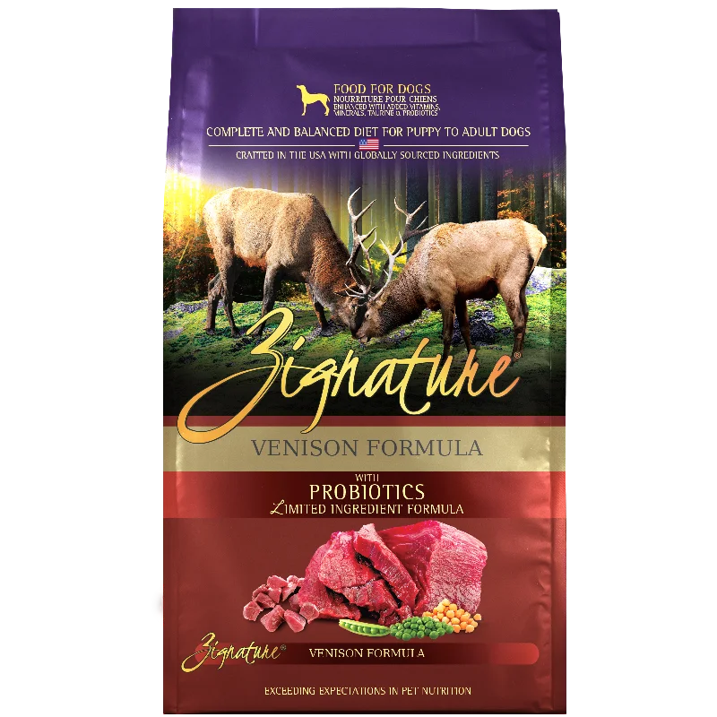 - High protein dog foodZignature Venison Formula Dry Dog Food, 4lb