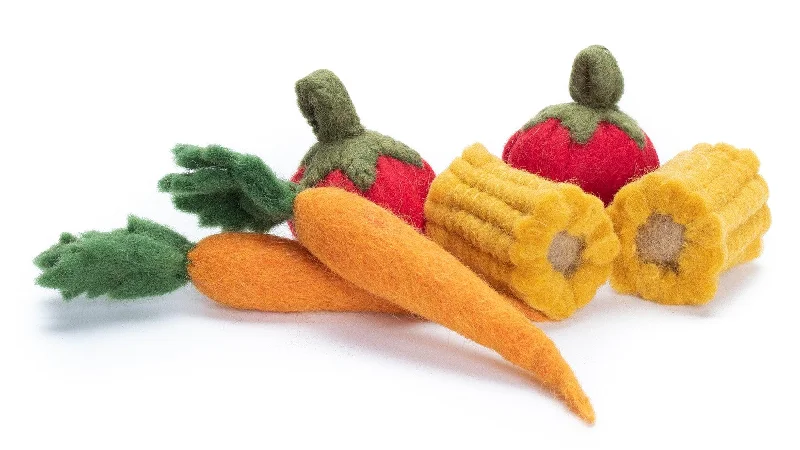 - Plush pet toy selectionPet Christmas clothes- Plush pet toy selectionWool Felt Cat Toys - Back Yard Farmer’s Vegetable - 1 pc