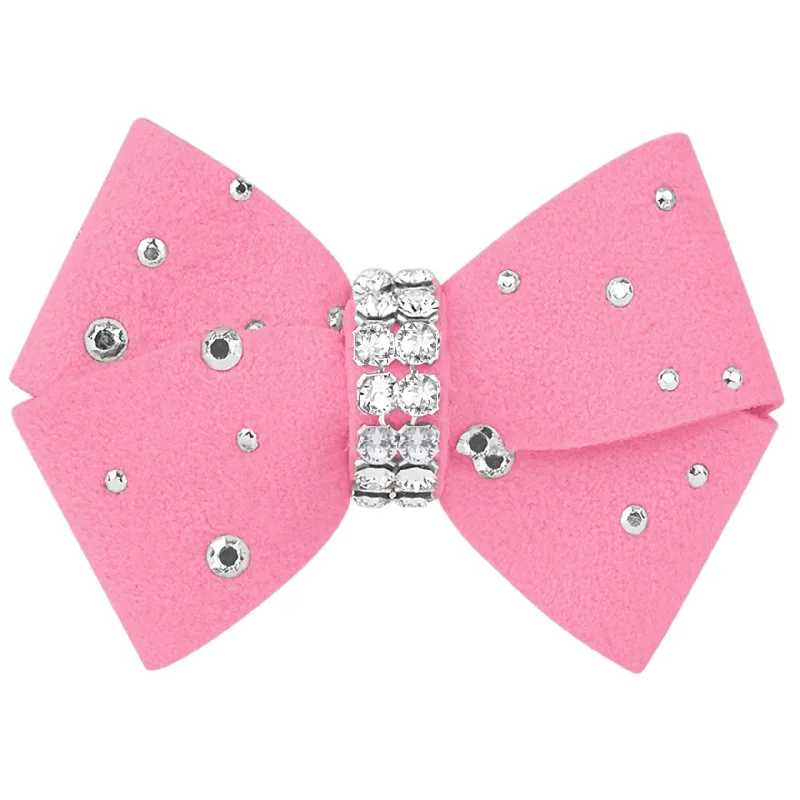 Pet retro style clothesNouveau Bow Dog Hair Bow with Silver Stardust