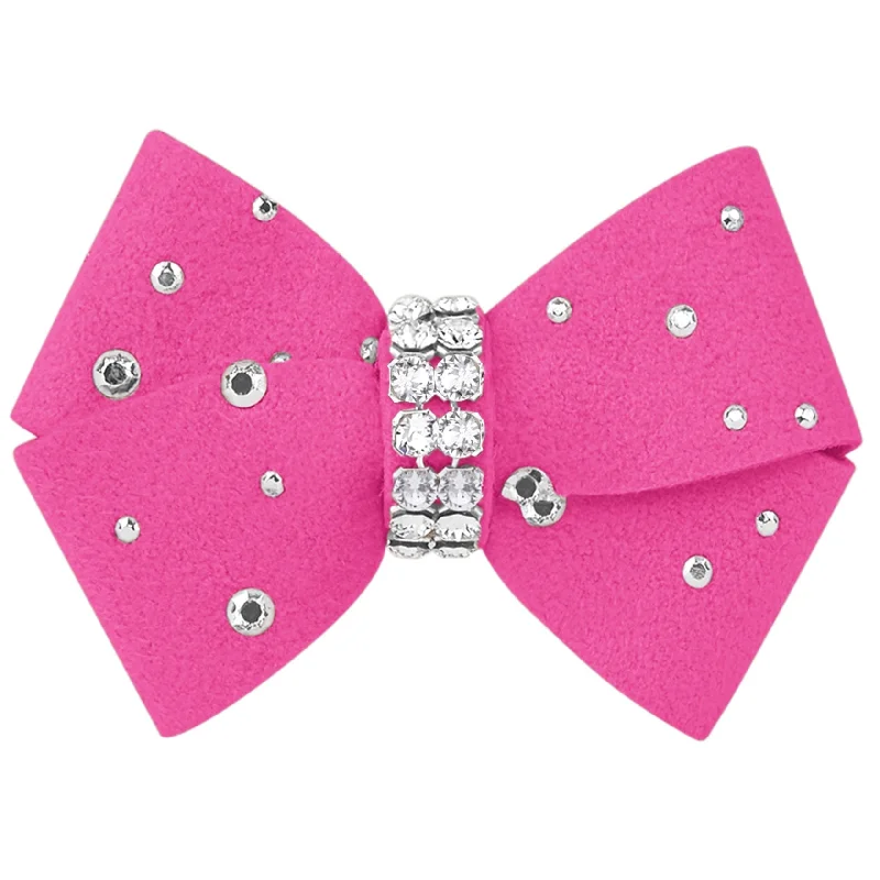 Pet fashion clothesNouveau Bow Dog Hair Bow with Silver Stardust