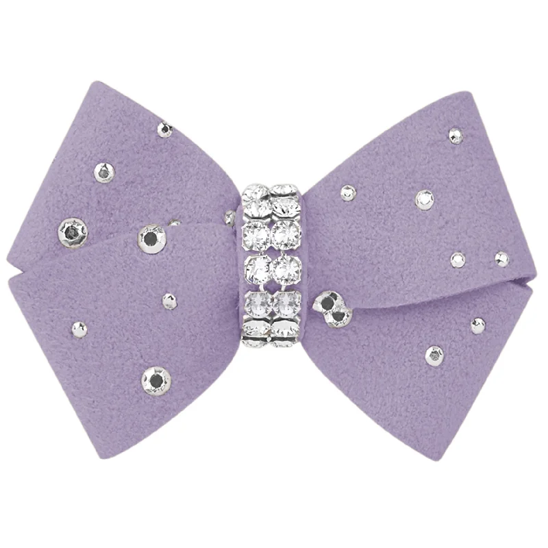 Combined with specific occasions:Nouveau Bow Dog Hair Bow with Silver Stardust